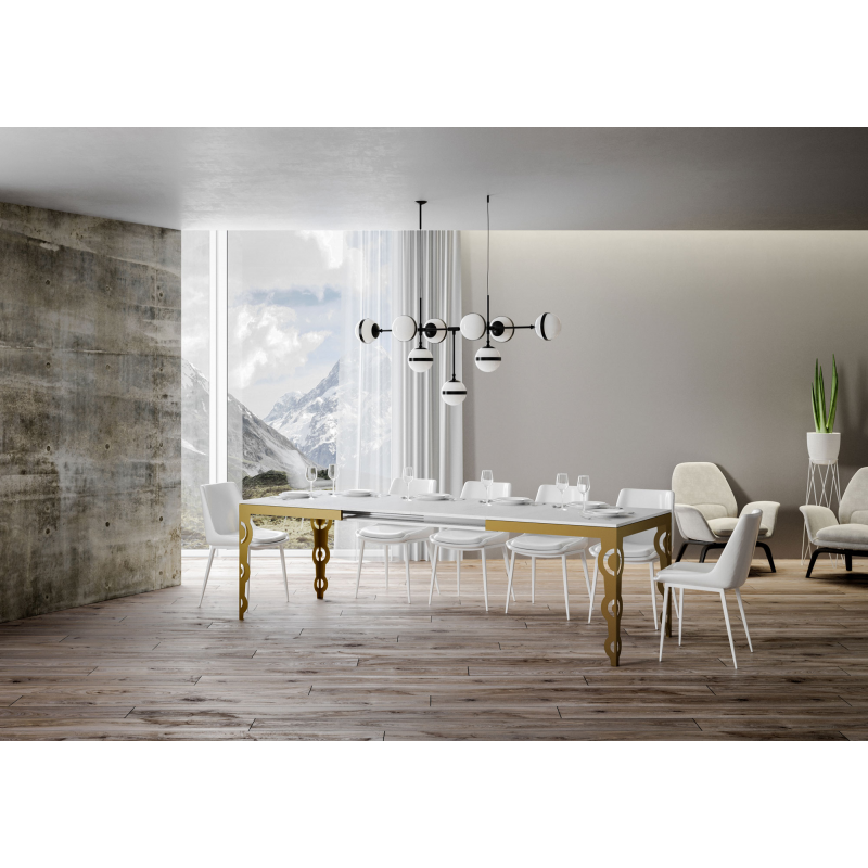 Tavolo allungabile 90x180/284 cm Karamay Evolution telaio Oro