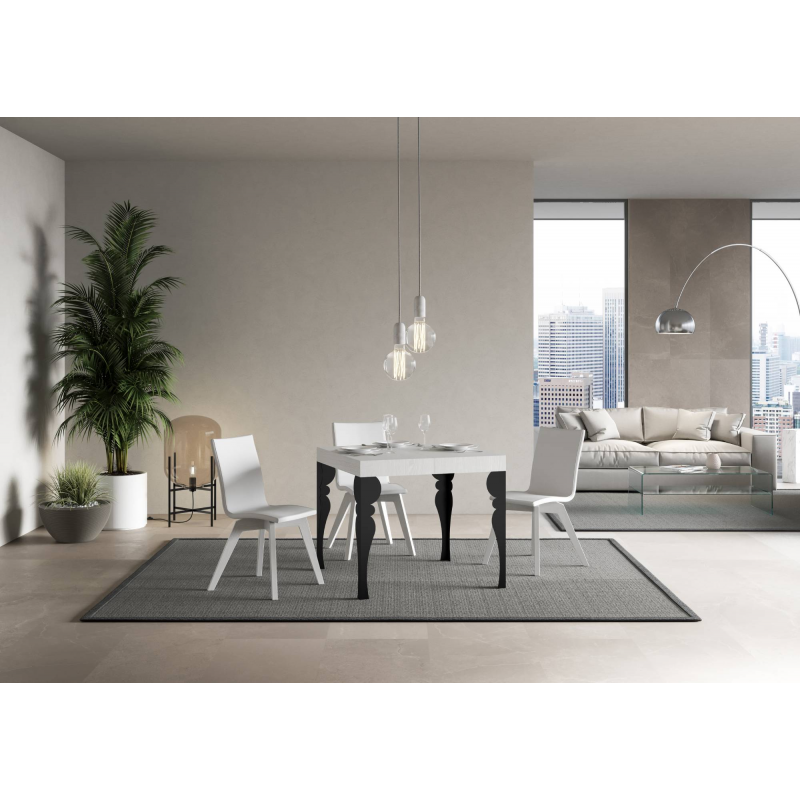 Tavolo allungabile 90x90/246 cm Paxon telaio Antracite