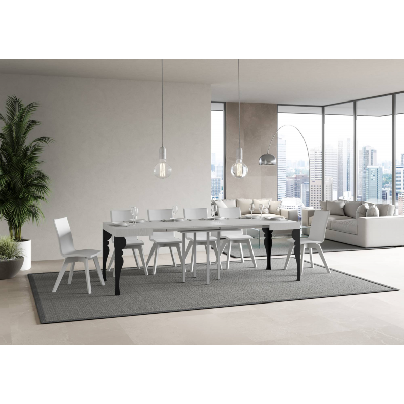 Tavolo allungabile 90x90/246 cm Paxon telaio Antracite