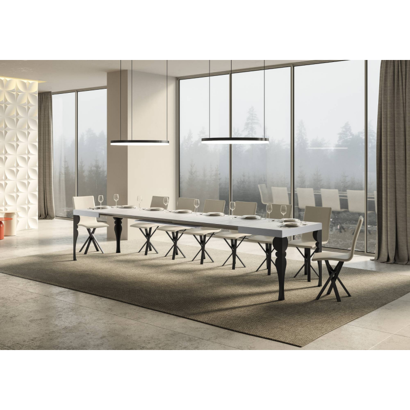 Tavolo allungabile 90x130/390 cm Paxon telaio Antracite