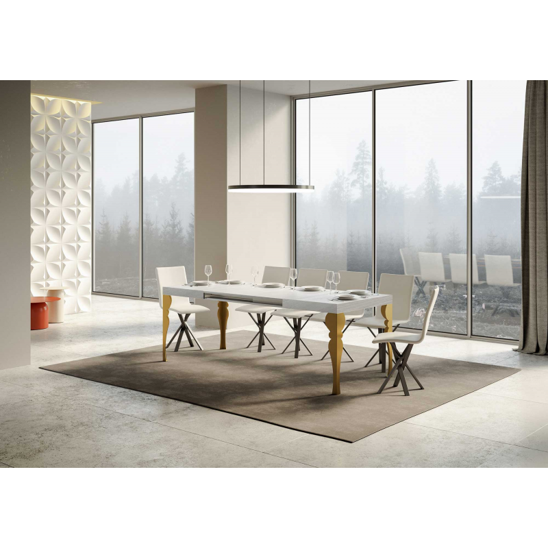 Tavolo allungabile 90x130/390 cm Paxon telaio Oro