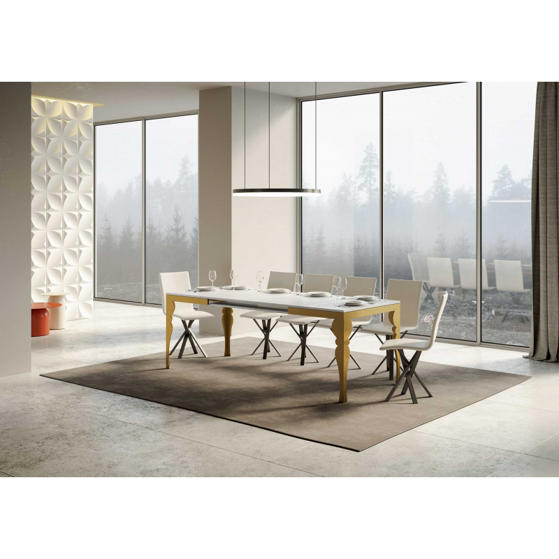Tavolo allungabile 90x120/224 cm Paxon Evolution telaio Oro