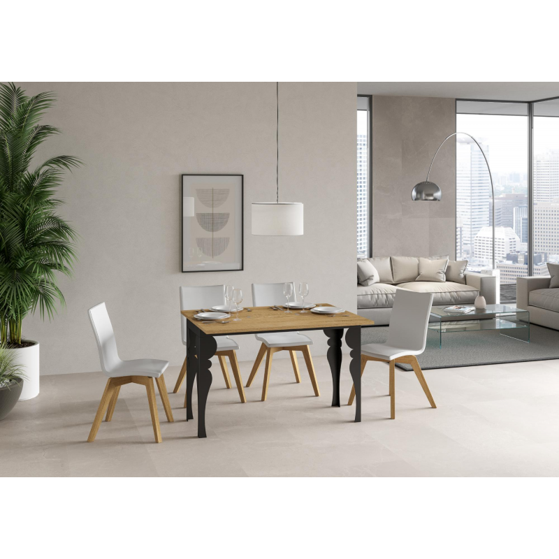 Tavolo apribile 120/200x45/90 cm Paxon Double telaio Antracite