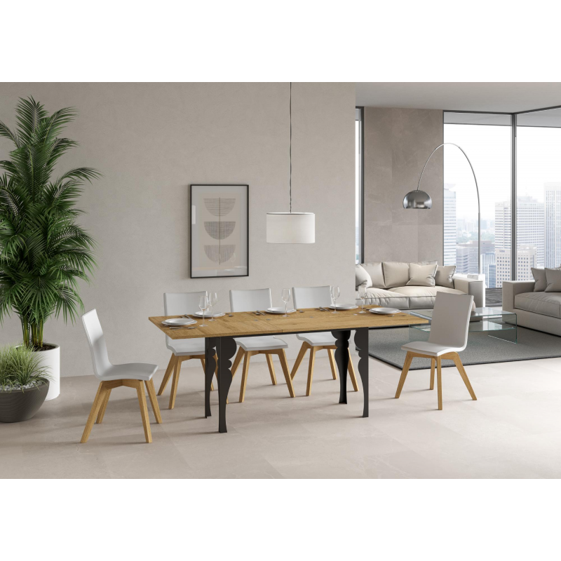 Tavolo apribile 120/200x45/90 cm Paxon Double telaio Antracite
