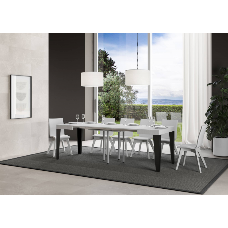 Tavolo allungabile 90x90/246 cm Flame telaio Antracite