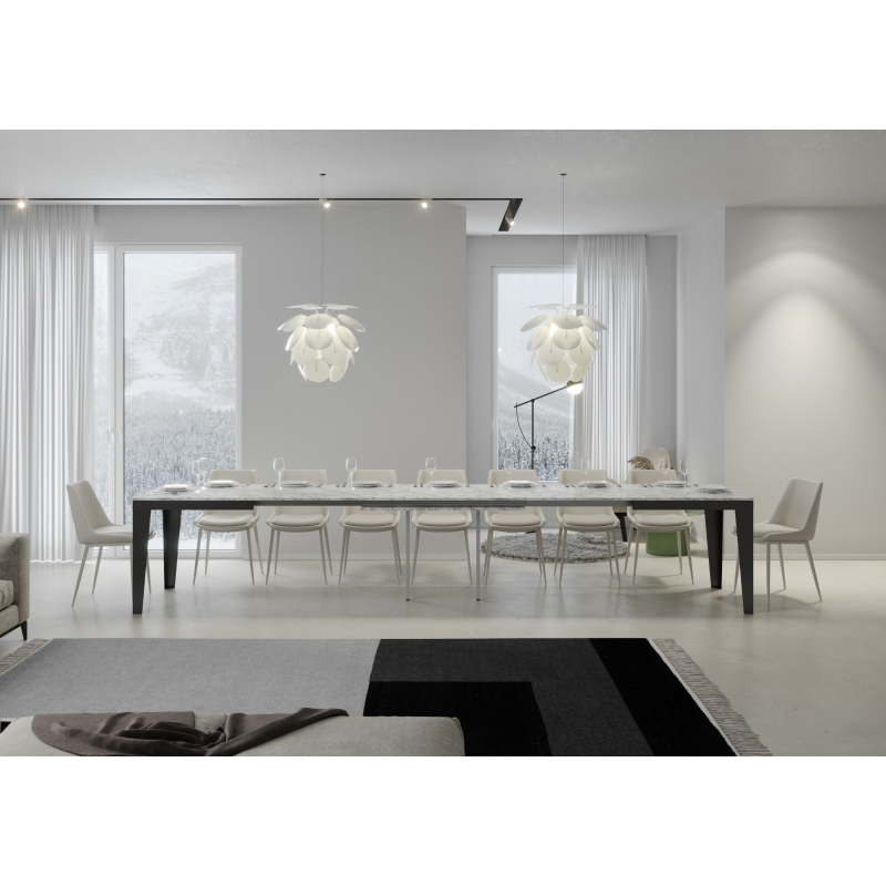 Tavolo allungabile 90x120/380 cm Flame Evolution telaio Antracite