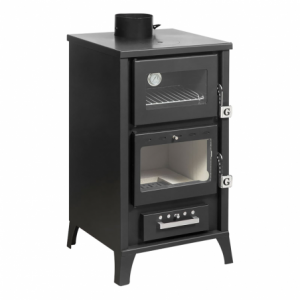Zoom Stufa A Legna Con Forno Marzia Nera 15,3 Kw L45xp48,5xh91,5