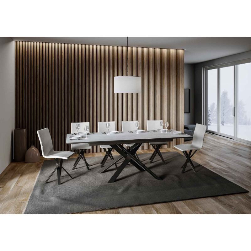 Tavolo allungabile 90x160/220 cm Ganty - bordo Antracite telaio Antracite