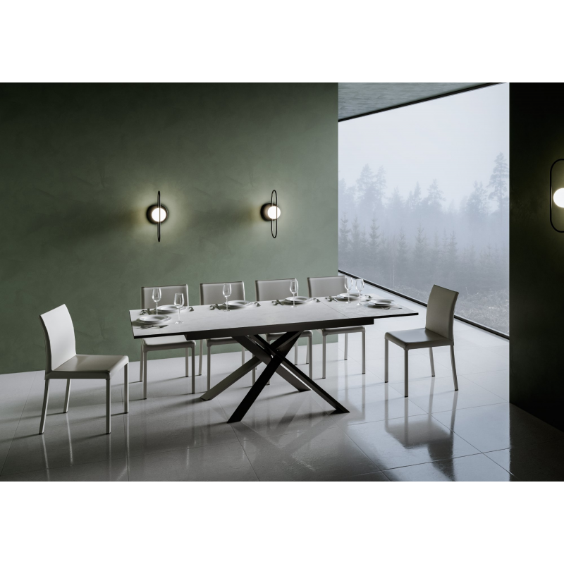 Tavolo allungabile 90x160/220 cm Ganty - bordo Antracite telaio Antracite
