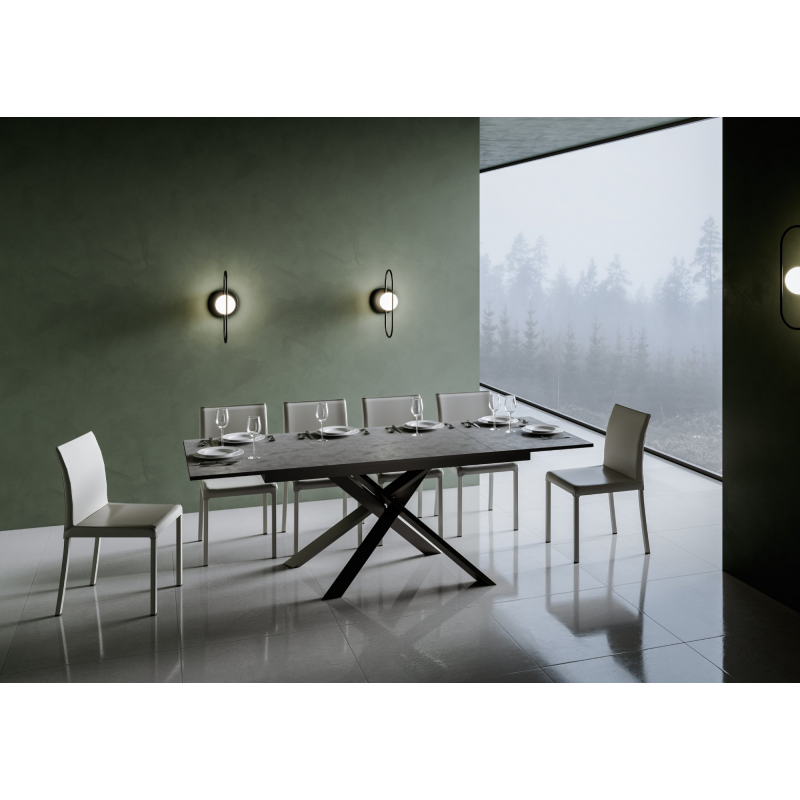 Tavolo allungabile 90x160/220 cm Ganty - bordo Antracite telaio Antracite