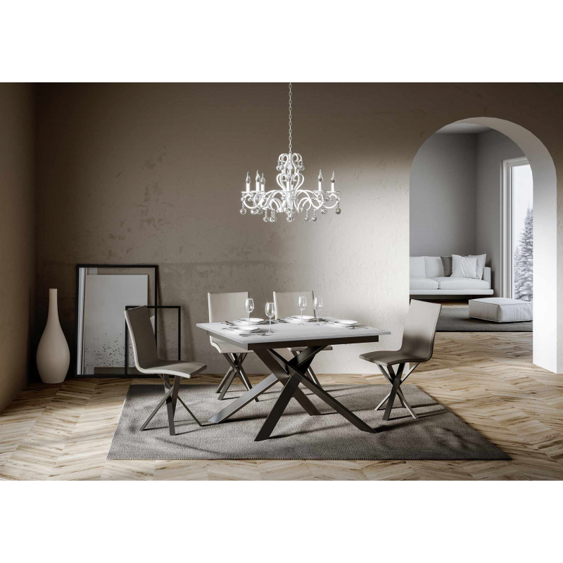 Tavolo allungabile 90x120/180 cm Ganty - bordo in tinta telaio Antracite