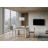 Tavolo allungabile 90x120/180 cm Bibi Mix piano Bianco Spatolato - base Antracite Spatolato