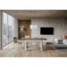 Tavolo allungabile 90x120/180 cm Bibi Mix piano Bianco Spatolato - base Antracite Spatolato