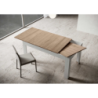 Tavolo allungabile 90x120/180 cm Bibi Mix piano Bianco Spatolato - base Antracite Spatolato