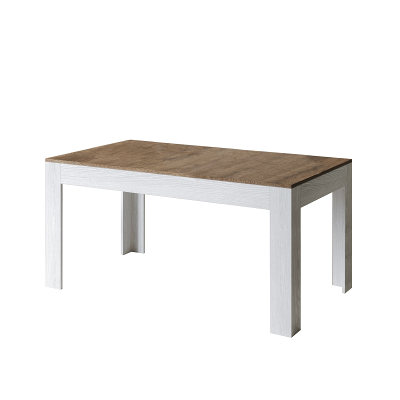 Tavolo allungabile 90x160/220 cm Bibi Mix piano Bianco Spatolato - base Antracite Spatolato