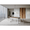 Tavolo allungabile 90x160/220 cm Bibi Mix piano Bianco Spatolato - base Antracite Spatolato