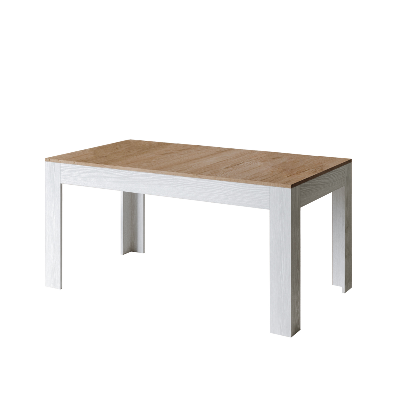 Tavolo allungabile 90x160/220 cm Bibi Mix piano Bianco Spatolato - base Antracite Spatolato