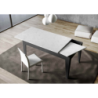 Tavolo allungabile 90x120/180 cm Cico Mix piano Bianco Spatolato - base Antracite Spatolato