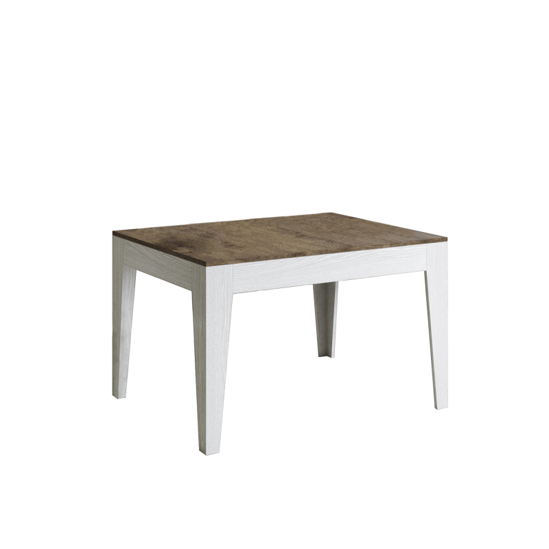 Tavolo allungabile 90x120/180 cm Cico Mix piano Bianco Spatolato - base Antracite Spatolato