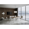 Tavolo allungabile 90x120/180 cm Cico Mix piano Bianco Spatolato - base Antracite Spatolato
