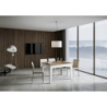 Tavolo allungabile 90x120/180 cm Cico Mix piano Bianco Spatolato - base Antracite Spatolato