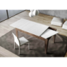 Tavolo allungabile 90x120/180 cm Cico Mix piano Bianco Spatolato - base Antracite Spatolato