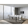 Tavolo allungabile 90x160/220 cm Cico Mix piano Bianco Spatolato - base Antracite Spatolato
