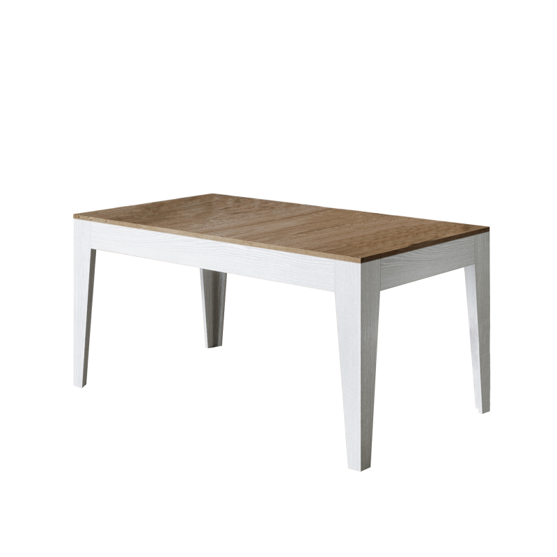Tavolo allungabile 90x160/220 cm Cico Mix piano Bianco Spatolato - base Antracite Spatolato
