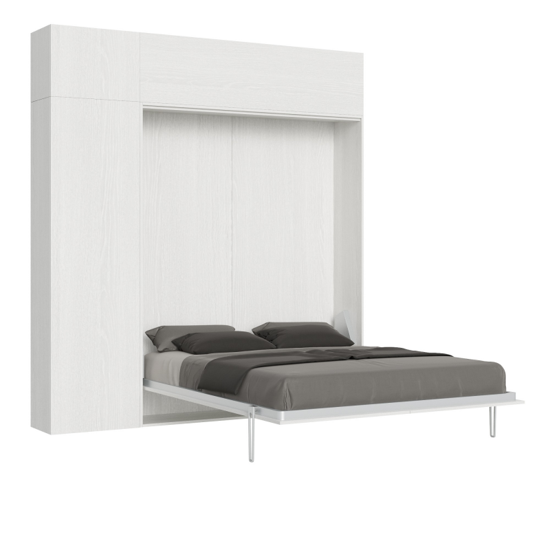 Letto a scomparsa 160 verticale Kentaro con colonna e pensili