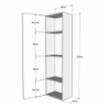 Letto a scomparsa 160 verticale Kentaro con colonna e pensili