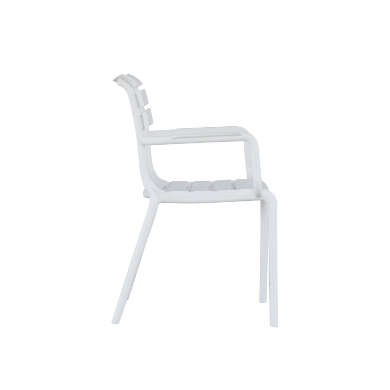 Sedia Olbia con braccioli polipropilene bianca Moia outdoor