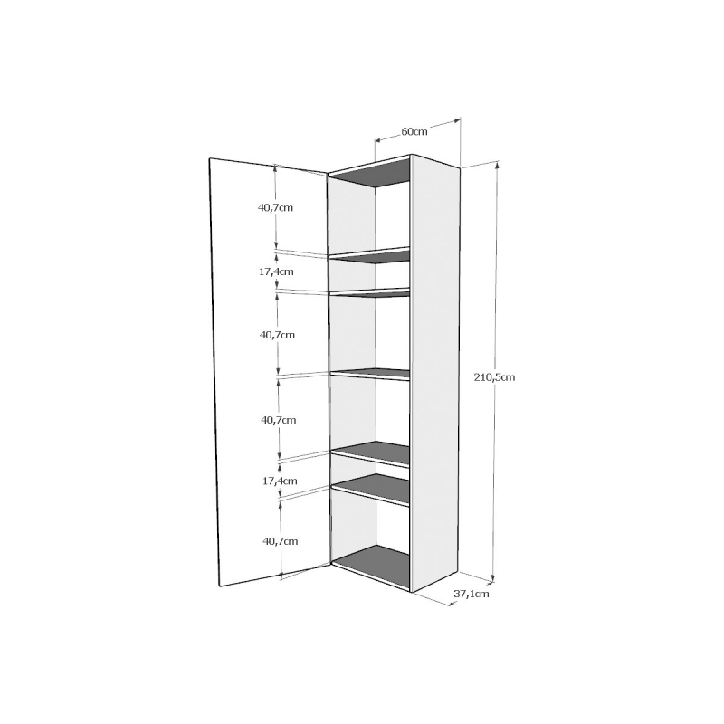 Letto a scomparsa 140 verticale Kentaro con colonna