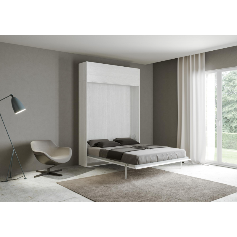 Letto a scomparsa 140 verticale Kentaro con pensile vasistas