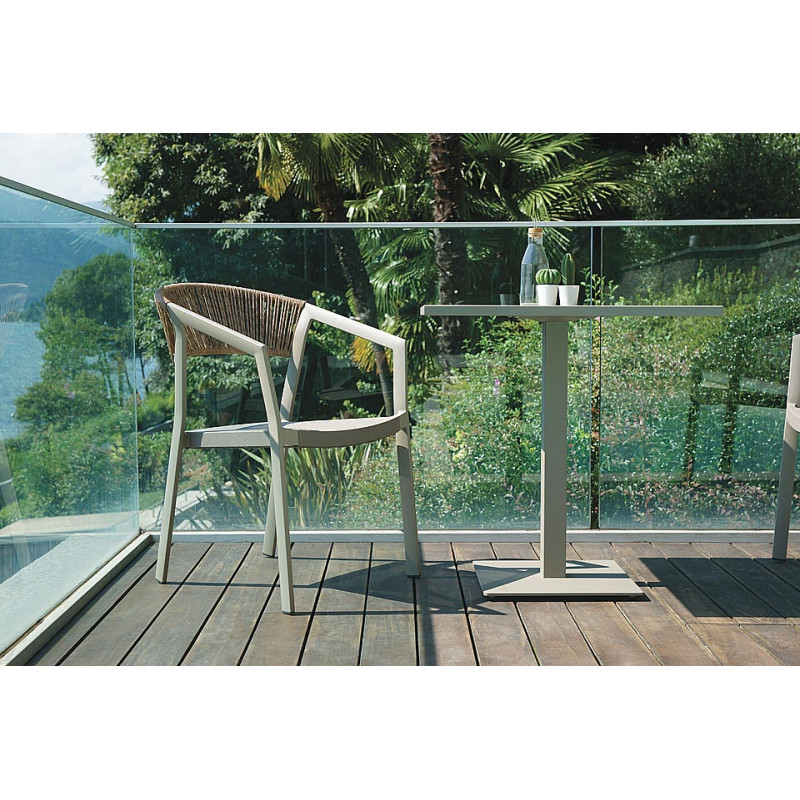 Piano in alluminio 70x70 bianco resistente per tavolo esterno