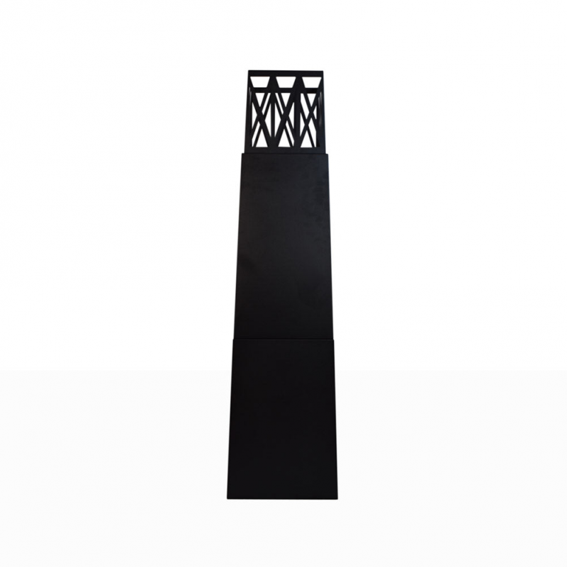 Camino a bioetanolo da giardino per esterno Vulcano Nero 40x40x145