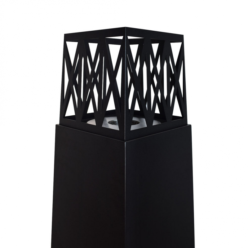 Camino a bioetanolo da giardino per esterno Vulcano Nero 40x40x145