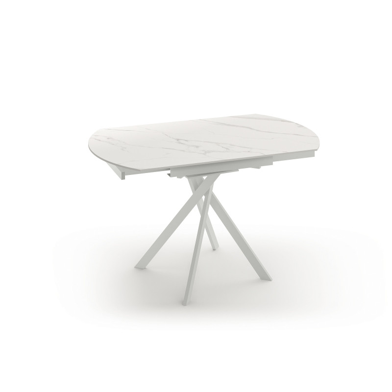 Tavolo allungabile con top in ceramica Roll 120cm X 80-120cm H 76cm Stones