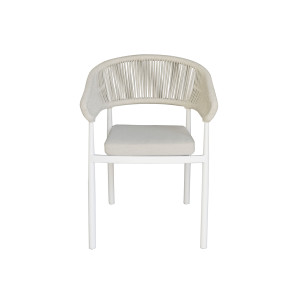 Zoom Sedia Perugia Contract In Alluminio Bianco E Corda Per Esterni Beige Moia