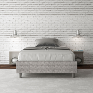 Zoom Letto Sommier imbottito 1 piazza e mezza 120x190 cm tessuto Aragona Azelia