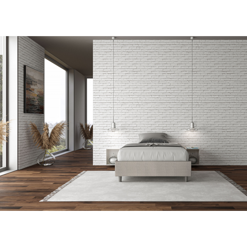 Letto Sommier imbottito 1 piazza e mezza 120x200 cm tessuto Labirinto Azelia