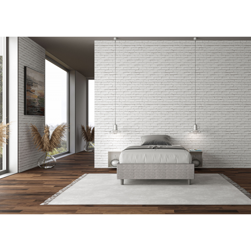 Letto Sommier imbottito 1 piazza e mezza 120x210 cm tessuto Aragona Azelia