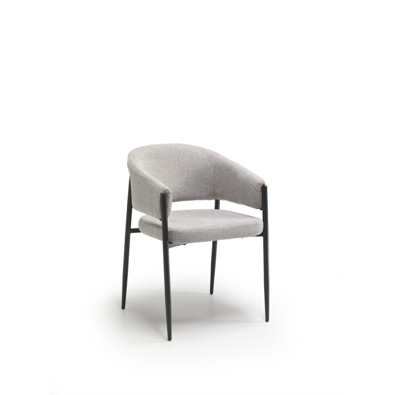 Set di 2 Sedie in tessuto easy-clean Gambe in metallo verniciato Maya 59.5cm X 54cm H 78.5cm Stones