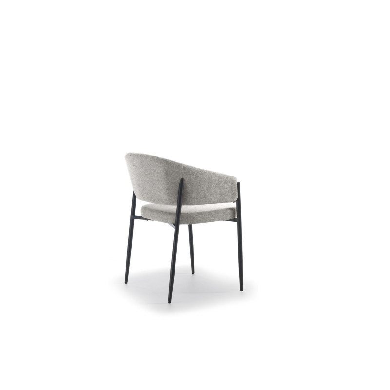 Set di 2 Sedie in tessuto easy-clean Gambe in metallo verniciato Maya 59.5cm X 54cm H 78.5cm Stones