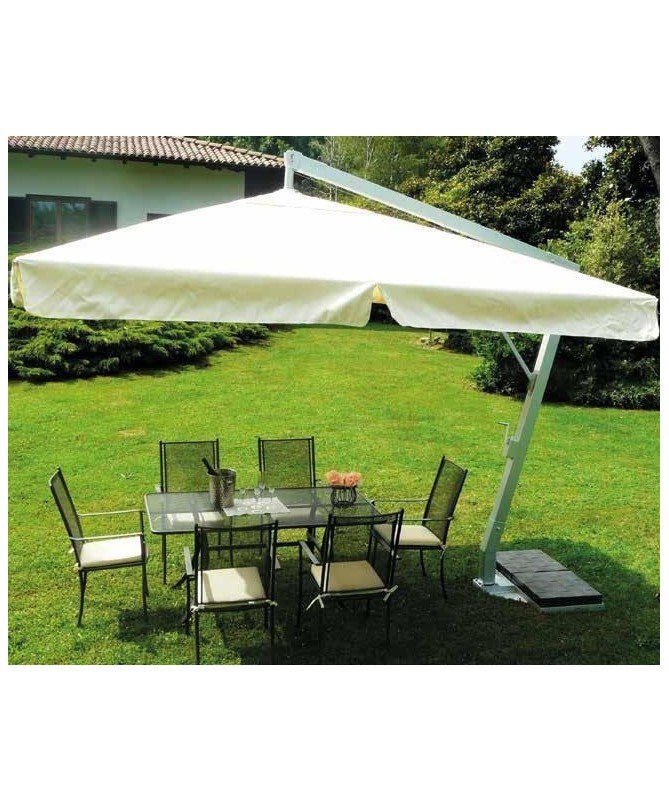 Ombrellone palo laterale Fibrasol silver Made in Italy 3x4