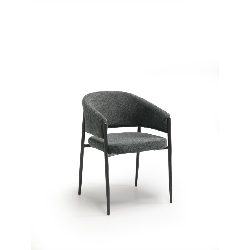Set di 2 Sedie in tessuto easy-clean Gambe in metallo verniciato Maya 59.5cm X 54cm H 78.5cm Stones
