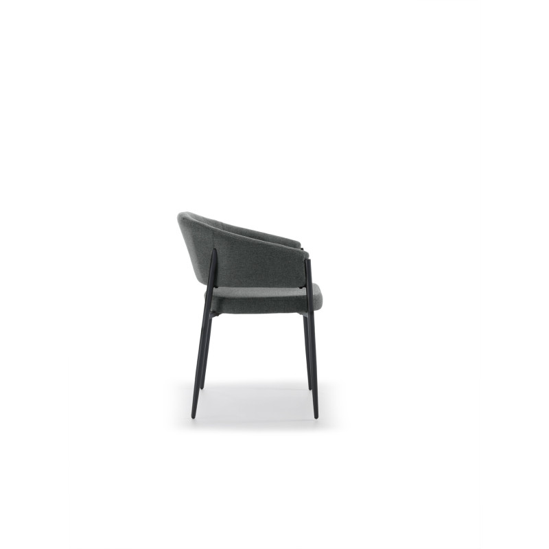 Set di 2 Sedie in tessuto easy-clean Gambe in metallo verniciato Maya 59.5cm X 54cm H 78.5cm Stones