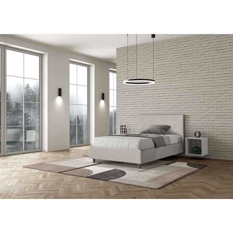 Letto imbottito 1 piazza e mezza 120x190 cm tessuto Labirinto Adele