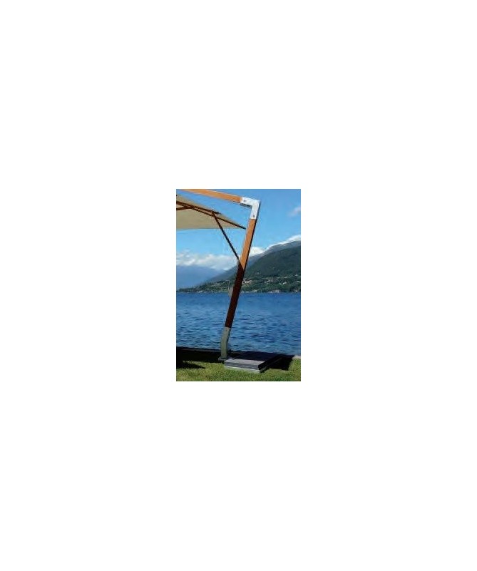 Ombrellone palo laterale Fibrasol wood Made in Italy - 300 x 400 cm