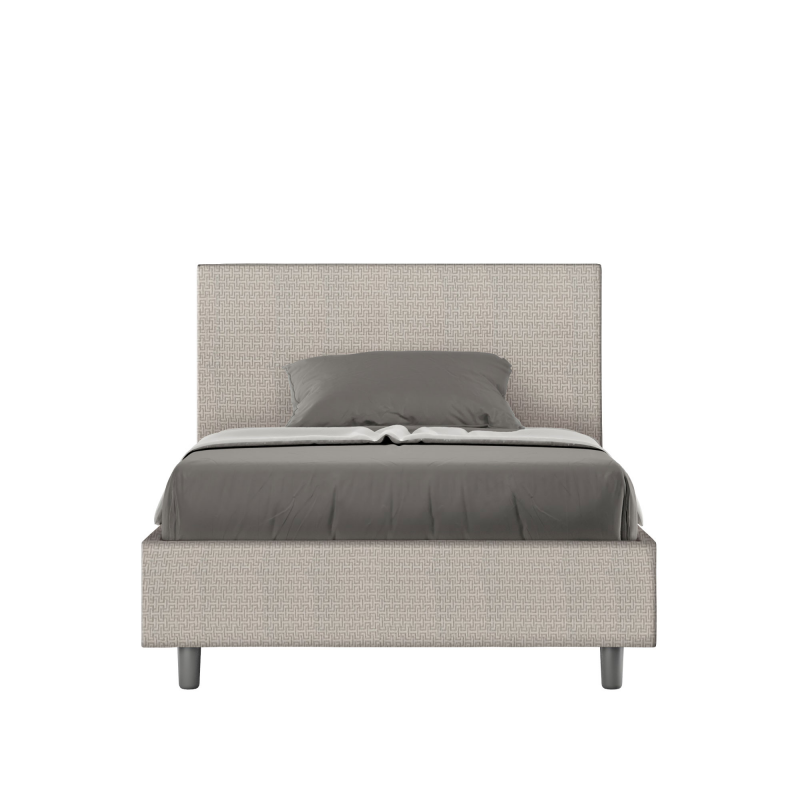 Letto imbottito 1 piazza e mezza 120x190 cm tessuto Labirinto Adele