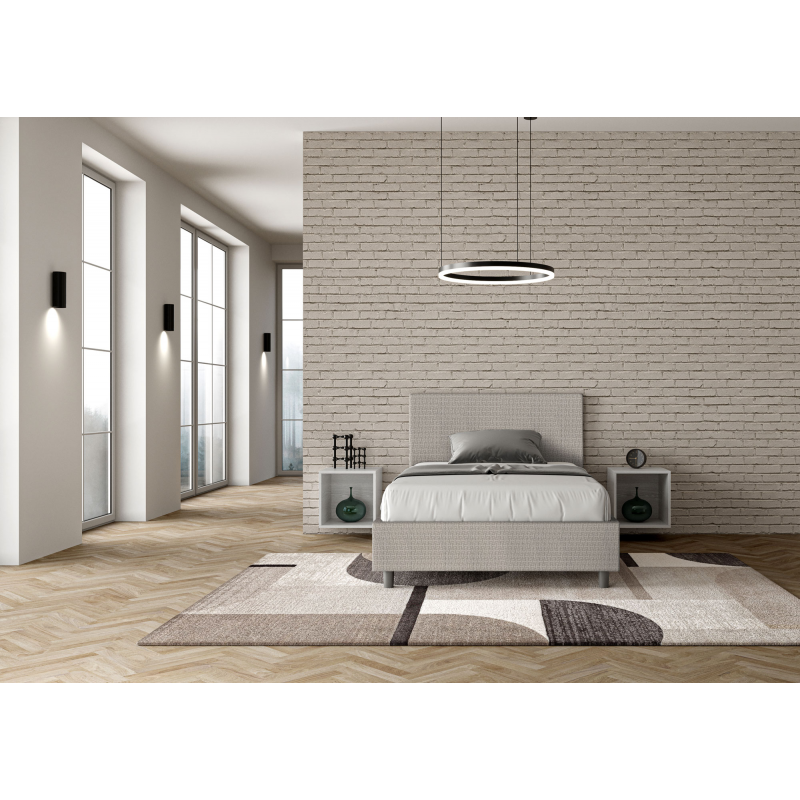 Letto imbottito 1 piazza e mezza 120x190 cm tessuto Labirinto Adele